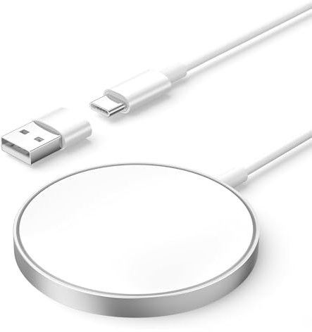Caricatore Wireless, Ricarica Wireless Magnetico per 15W, Caricabatterie Senza Fili Rapido Portatile Compatibile con 16/15/14/13/12 Pro AirPods Pro2/3, Connettore USB