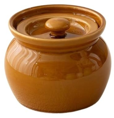 Vnook Olla de cerámica, cazuela de cerámica pequeña, cazuela de cerámica for el hogar, cazuela de cerámica con Tapa, cazuela de Barro Multifuncional, Adecuada for guisos de Restaurante(Brown)