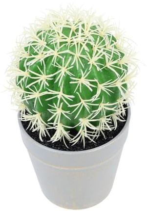ABOOFAN Planta Artificial de Cactus en Maceta, Mini Diseño | Color Verde, Plástico y Flores de Espuma y Seda, para Oficina y Hogar, Look de Dibujos Animados Color Aleatorio