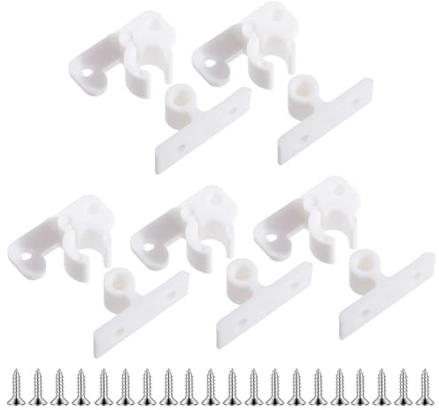 FOCMKEAS 5 Pcs Door Retainer Catches White Ball Catch Hardware Plastic Door Catch Latche Suitable for Wardrobes, Cabinets, Drawers Cabinet & Furniture Door Catches