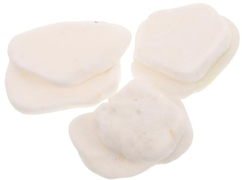 LALADEFIEE Galets Plats à Peindre en Pierre Blanche 6pcs, Forme Irrégulière, Faciles à Transporter pour Bricolage et Décoration, Remplissage de Vase ou Étagère