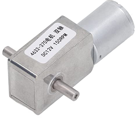 Moteur à engrenages DC 12 V à double arbre, micro moteur à engrenages électrique avec réduction entièrement métallique, modèle 4632-370 pour ouvre-fenêtre et ouvre-porte, laiton (150 tr/min)