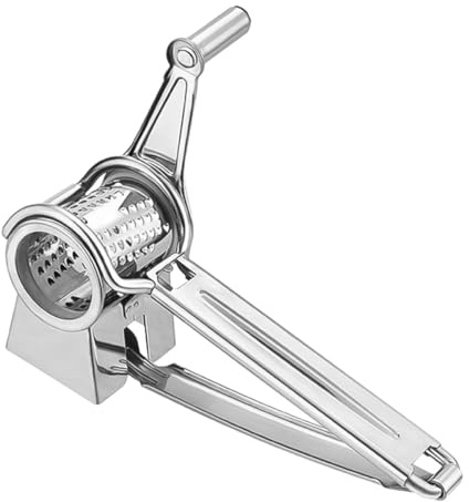 BESPORTBLE Rallador y Rebanador de Queso Manivela de Acero Inoxidable 304 Herramienta Giratoria para Cocina Cortador de Lonchas de Queso Plateado 1 Unidad Uso Doméstico y Profesional