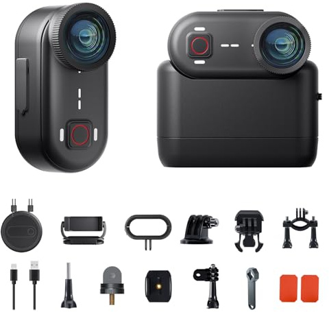 Apexcam K80 4K mini Action cam POV bodycam EIS Bildstabilisierung WLAN 10m wasserdichte Unterwasserkamera mit integriertem 128GB Speicherplatz, Vlogging Camera für Radfahren, Reisen
