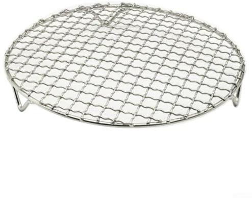 Grille de refroidissement ronde en acier inoxydable pour plaque de cuisson, barbecue, friteuse à air et cuiseur vapeur - 2 pièces robustes et résistantes à la rouille - 13 cm