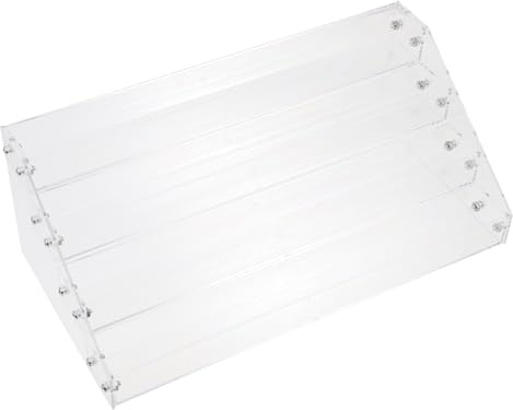 MUCKLILY Organizador de Acrílico Transparente para Esmaltes de Uñas, Soporte Multicapa de 4 Niveles, 30 Cm de Largo, Compartimentos de 3.4 Cm de Ancho, Expositor para Manicura y Almacenaje