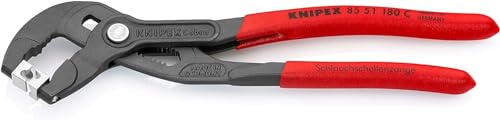 KNIPEX Schlauchschellenzange, 85 51 180 C | Geeignet für Click-Schellen mit rutschhemmendem Kunststoff überzogen 180 mm