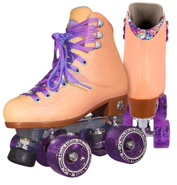Moxi Beach Bunny Roller Skates for Women - Colorful, Precision-Fit Skate with High-Rebound Wheels, Moisture-Wicking Lining & Padding, Roller Skates, Peach Blanket - 9