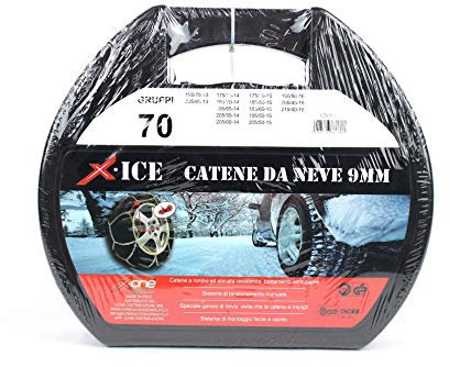 X-SNOW Catene da Neve per Auto OMOLOGATE Spessore 9mm Gruppo 7 Pneumatico 185/65-15