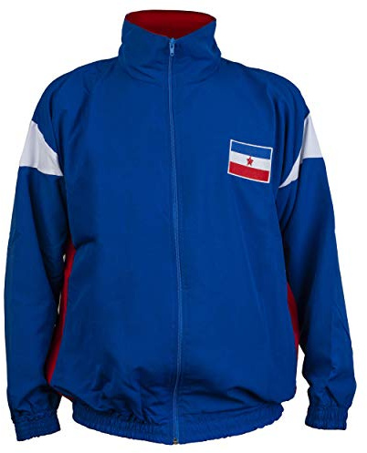 JL Sport Yugoslavia 1980 Chaqueta Retro Commonist National Era Entrenador De Fútbol Chándal - XL