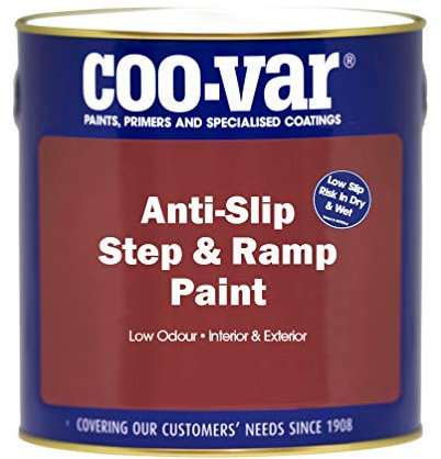 Coo-Var Anti-Slip Step and Ramp Paint. Comes with PSP Touch- up Brush. (1L,Tile Red)