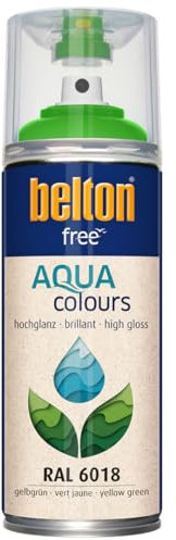 belton free Wasserlack RAL 6018 gelbgrün, hochglänzend, 400 ml - Geruchsneutral