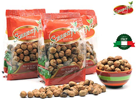 Nocciole ITALIANE Crude - Varietà Viterbo - Offerta SPECIALE 3 x 200g - Prodotto italiano - Sguciate - Senza Sale - Origine Italia - SORRENTINO