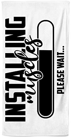Power Towel das Coole Gym Fitness & Sport-Handtuch mit Einer Botschaft | Verschiedene Motivations-Quotes| Größe 50 cm x 100 cm | POWERTOWEL Handtuch Mikrofaser Baumwolle (Installing Muscles)