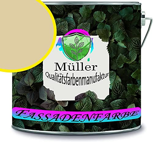 Fassadenfarbe mit Lotuseffekt hochwertige Silikonharzfarbe Sockelfarbe RAL 1014 Elfenbein // Müller Qualitätsfarbenmanufaktur