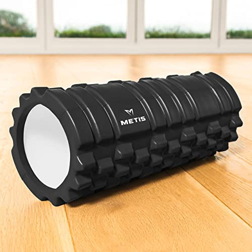 METIS Foam Roller - Trigger Point Release | Back Roller Tissue Massager for Deep Release | Yoga/Pilates | Athlete Muscle Recovery & Back Massager Roller (Black)