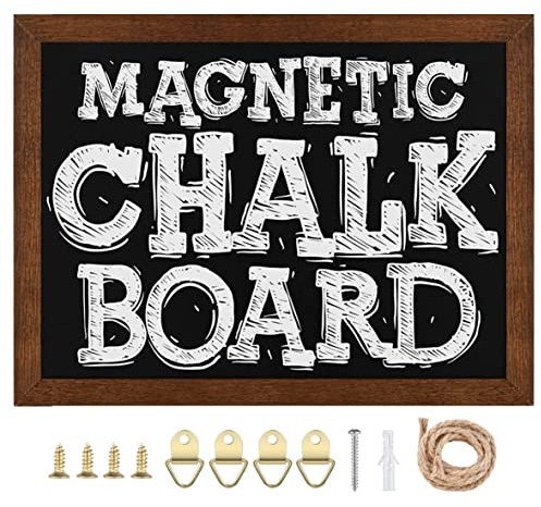 Okydoky 30 x 40 cm Magnetische Kreidetafel, Massivholzrahmen, rustikale Walnuss-Rahmen, für Hochzeit, Küche, Bar, Restaurant, Menü und Heimdekoration (1 Stück, HB, BN)