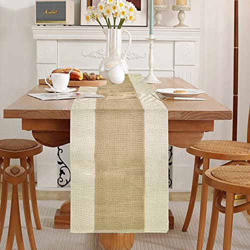 skytowards Camino de Mesa 30*180cm Caminos de Mesa Tela Yute Tela de Mesa ​Arpillera Camino de Mesa Antideslizantes Cinta de Yute para Bodas, Festivales, Eventos, Decoración de Mesa
