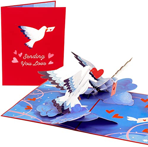 PopLife Sending Love 3D Pop Up Karte für alle Anlässe – Valentinstag, Jahrestag, Muttertag, Vatertag, Geburtstag Grußkarte, Weihnachten – Hochzeit, Liebe, einfach so, Vater, Opa