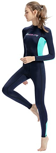 KOCAN - Tuta in neoprene da donna, ad asciugatura rapida, monopezzo, con maniche lunghe, costume da bagno per sport acquatici estivi