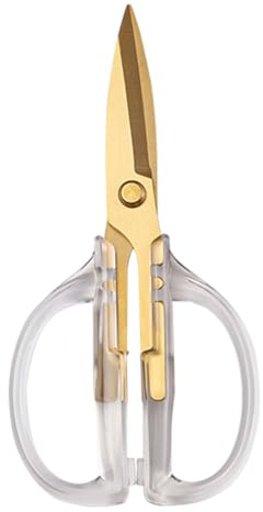 Kitchen Shears Scissors, ARCHIKING 7.7inch Gold Titanium Plated Scissor-Meat and Poultry Shears, Dishwasher Safe, Acrylic Handel All Purpose Stainless Steel Utility Scissor - Diamond Clear
