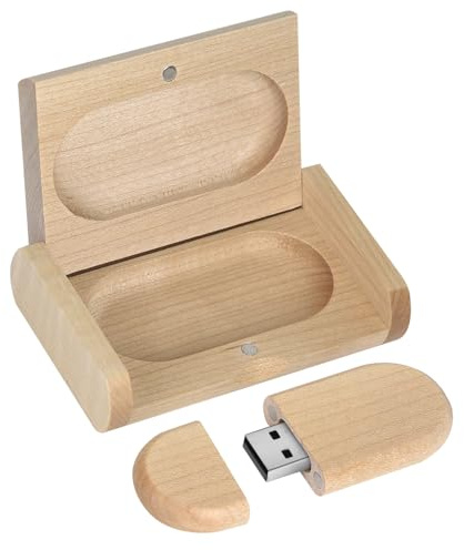 HOZYALE USB-Stick Holz USB 2.0 Flash Laufwerk 16GB Memory Stick mit Holzbox, DatenSpeicher für Hochzeit, Freunde, Familie
