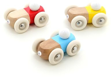 Vilac - Auto aus Holz, Gelb, kleines Modell, nachhaltiges und generationenübergreifendes Spielzeug, hergestellt in Frankreich, ideal für die Erziehung von Kindern ab 2 Jahren, einzigartiges und