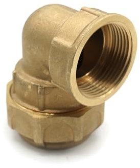 DOJA Barcelona | Gomito Femmina 90° Polietilene | Per Tubo Polietilene 32mm x 1 | Connettore in Ottone | Gomito Idraulico per Tubo a Compressione, Acqua Piovana, Elettrovalvola Irrigazione
