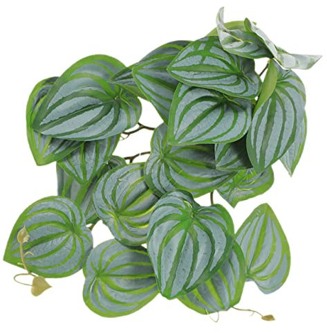 COSMEVIVI Plantes pour Reptiles Suspendues Réalistes Ventouse, Plastique Flexible, 23 Feuilles De Feuilles De Pastèque, Décoration D'habitat De Terrarium pour Dragons Barbus Et Lézards
