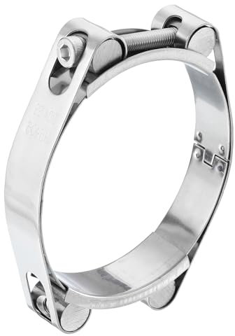 sourcing map T-Bolt Hose Clamp, 304 Stainless Steel Intake Soft Hose, Clamp Range 95-105mm for 4.13 Hose ID, T-Clamps for Automotive, Intercooler, Radiator, Silver
