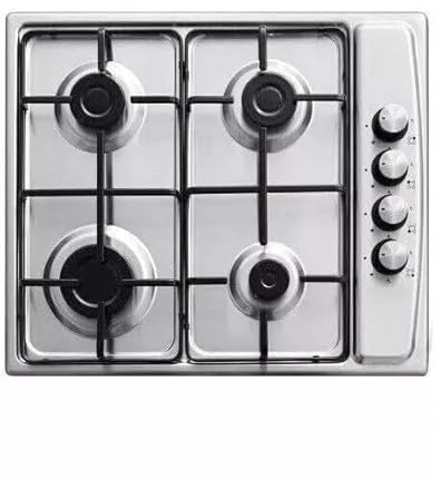 Piano Cottura 4 Fuochi 60 cm Da Incasso Inox Acciaio Liscio