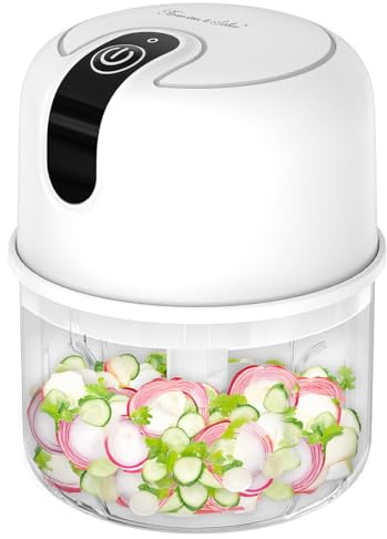 Rosenstein & Söhne Multizerkleinerer: Kompakter Akku-Zerkleinerer & Mini-Mixer, USB, 200 ml, 1.200 mAh (Mini Zerkleinerer elektrisch, Knoblauch, Salat)