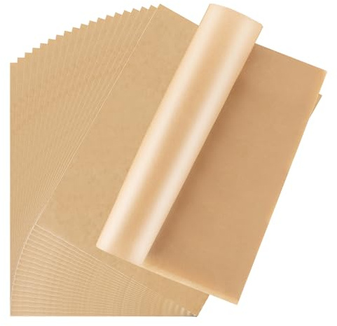 MUXHEL 300 Stück backpapier ohne PFAS, 30x40cm Backpapierzuschnitte, Pergamentpapier zum Backen, Butterbrotpapier Braun, für Käse, Sandwich, Burger