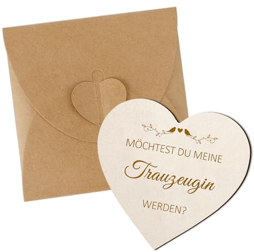Trauzeugin Fragen Geschenk Trauzeugin Karte Herzform Holz zum Grußkarte