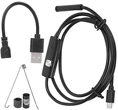 Telituny Endoskop Kamera, 7mm 640x480 Auflösung Borescope, IP67 Wasserdichte Inspektionskamera mit 6 LED Licht, 70° Blickwinkel, 3-8cm Fokus, für androids Handy, Auto Motor, Rohrleitung, (3,5 m)