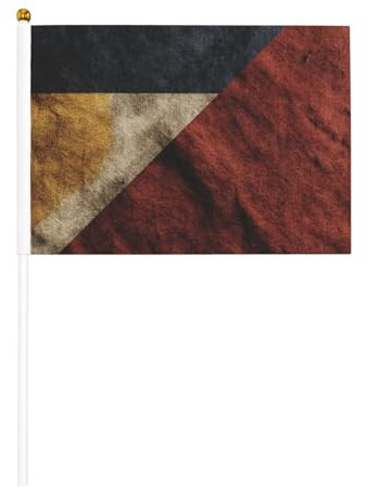 The Old Flag Lot de 6 mini drapeaux allemands durables de 14 x 21 cm sur bâtons pour extérieur, cour et jardin