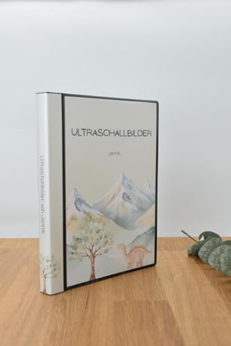 Ultraschallalbum personalisiert, zur Aufbewahrung von Ultraschallfotos, Ultraschallbilder Mappe, Geschenk zur Geburt, für Schwangere, Taufe (20 leere Hüllen)
