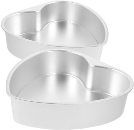 NUOBESTY 2 pezzi Teglie Cuore in Alluminio con Fondo Removibile Stampo Torta Forma Cuore Antiaderente per Compleanni Matrimoni e Dolci Festivi