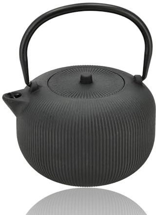 Teiera in ghisa con colino in acciaio inox – Tetsubin teiera – Teiera in ghisa 1L – Teiera con filtro – Teiera giapponese per tè sfuso