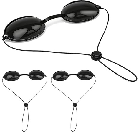 Sunbed Goggles Sun Bed Eye Protection Red Light Tanning Safety Glasses 3 Pk | Blackout Flexible Silicone Blinders Set for Beauty Salon Spa Phototherapy by Horyue
