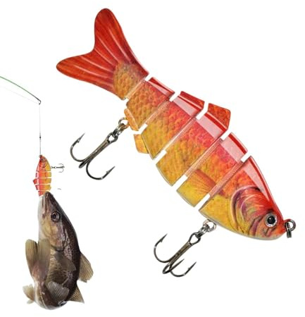Generisch Barsch Angelköder - 6-teiliges Fischdesign mit Haken | Harte Kunstköder | für Männer, Angleranfänger, Raubfisch, Wels, Boot, Trolling, Teich, See, Süßwasser