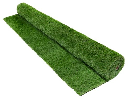 ECD Germany konstgräs rulle 150 x 100 cm 1,5 m² grön 18 mm väderbeständig UV-beständig vattengenomsläpplig mjuk naturtrogen realistisk balkong terrass trädgård lätt att installera underhållsfri