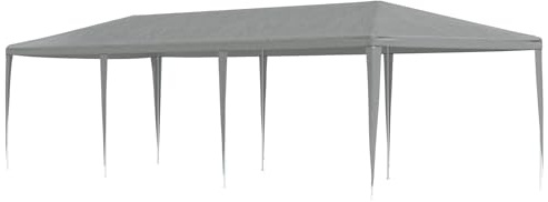 vidaXL Partytält ljusgrå 900 x 300 x 255 cm PE och stål, trädgårdspaviljong, rektangulär, modern, vattenavvisande, UV-resistent, robust festtält för utomhusevenemang