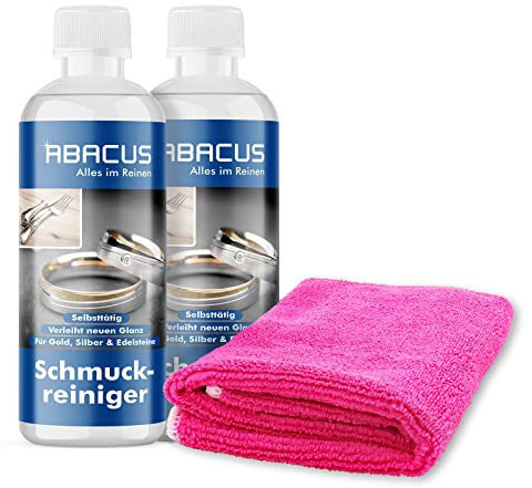 Sucalba Lot de 2 nettoyants à bijoux 300 g de poudre d'argent pour bijoux, bain, bijoux de bijoux, lingette dorée, nettoyant pour pierre précieuse et 1 chiffon microfibre MFT High Perforum Rose