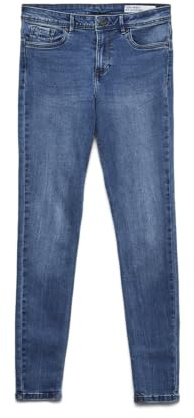 VERO MODA NOS Damen VMTANYA MR S Piping Jeans VI349 NOOS Skinny Jeans, per Pack Blau (Medium Blue Denim Medium Blue Denim), 38/L32 (Herstellergröße: M)