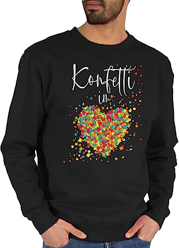 Shirtracer - Sweater Pullover Sweatshirt Herren Damen - Karneval & Fasching - Konfetti im Herzen I