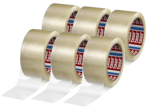 Dpm tapes Tesa 4280 Packaging Tape - 6 rouleaux de ruban adhésif pour emballage cartons, boîtes, déménagement, entrepôt, travail, scellage garanti - 48 mm x 50 m, transparent (6 rouleaux)