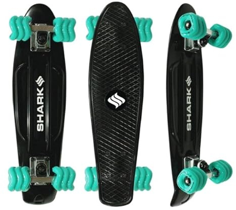 Shark Wheel Polyboard 22 Black Skateboard with 60mm Shark Wheels