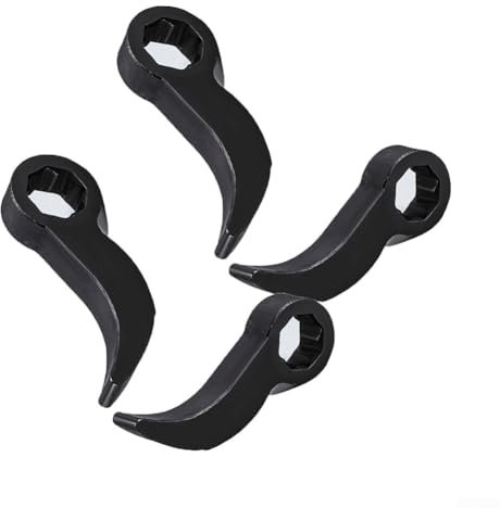 Brechstabschlüssel-Adapter-Set, 1,27 cm und 3/8 Zoll Antrieb, Brechstangen-Adapterkopf für Halbschaftentfernung, Autoreparaturwerkzeuge, Metallkonstruktion, schwarz, 14 mm (4 Stück)