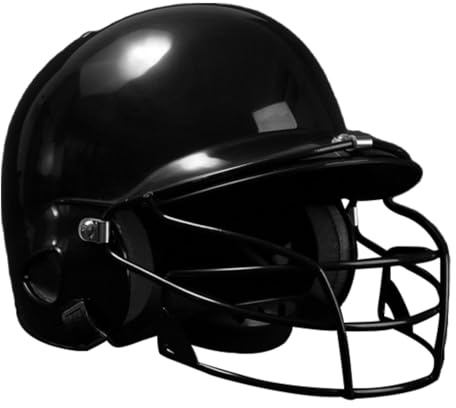 Pegciuho Casque de Baseball avec Protection Faciale, Absorbe Les Chocs, Casque de Softball D'extérieur pour Hommes et Femmes, Noir